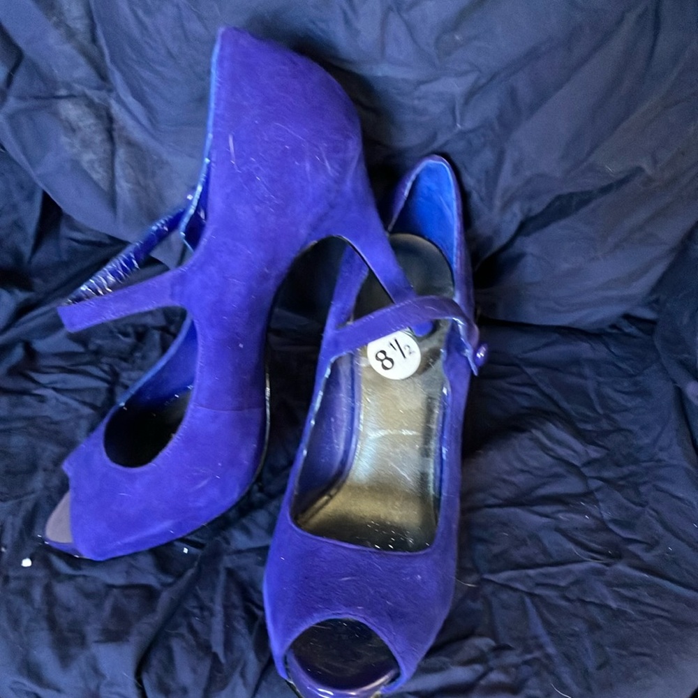 Elegant Nine West Electric Blue-Purple Women's Platform Spike Heels